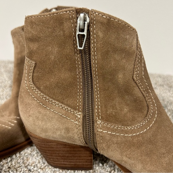 Dolce Vita Silma Western Leather Cowboy Bootie Tan Zipper Pointed Toe Size 6 - Picture 5 of 13